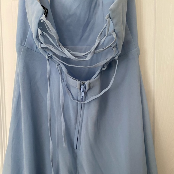 LIGHT BLUE PROM DRESS - Picture 4 of 9